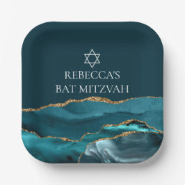 Plato De Papel Elegante Personalizado Fiesta de la Barba de Oro V