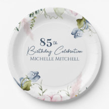 Elegante Personalizado Rosa Azul 85º cumpleaños