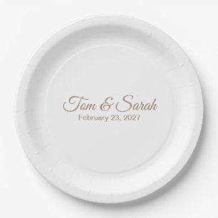 Plato De Papel Elegante placa de bodas