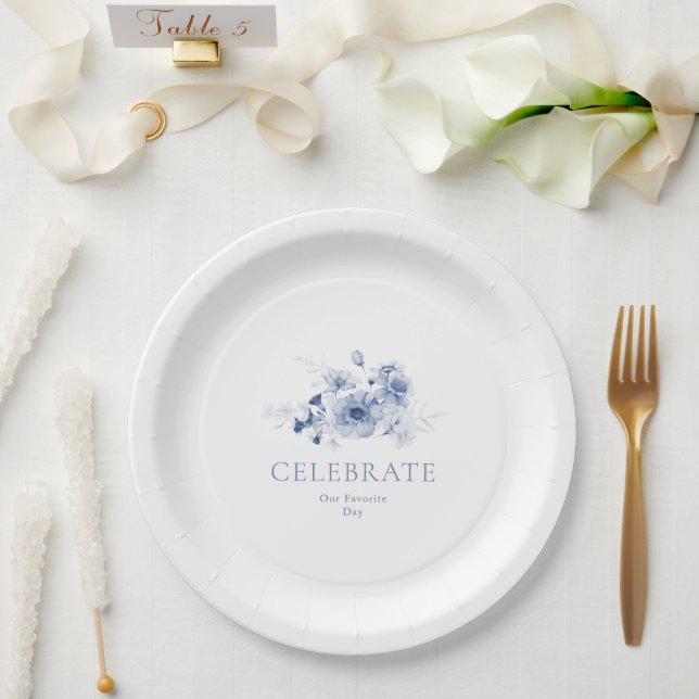 Plato De Papel Elegante placa de bodas - CELEBRAR (Boda)