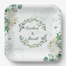 Elegante placa de papel Boda de salpicón de agua v