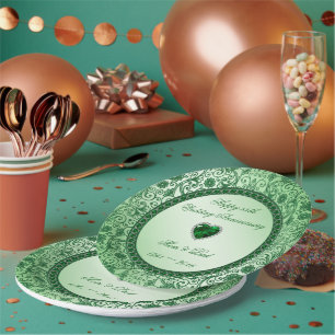 Plato De Papel Elegante plancha de papel de 55 años Boda