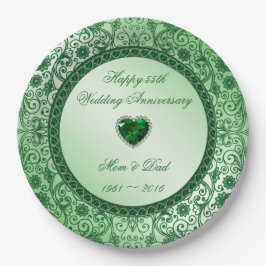 Plato De Papel Elegante plancha de papel de 55 años Boda