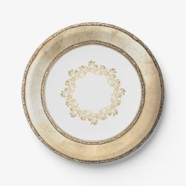Plato De Papel Elegante plancha de papel filigrana con dorado