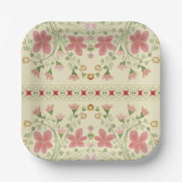Plato De Papel Elegante Plaza Floral