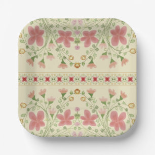 Plato De Papel Elegante Plaza Floral