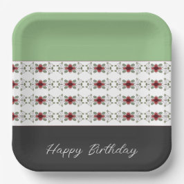 Plato De Papel Elegante plaza floral acentuada