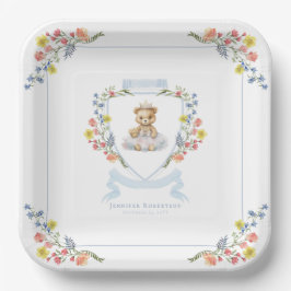 Plato De Papel Elegante Princesa Bear Real Baby Shower