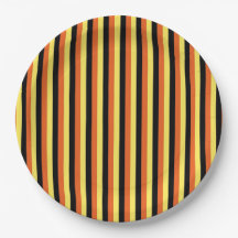 Elegante rayado moderno retro negro y amarillo