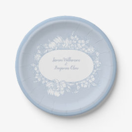 Plato De Papel Elegante Recepción de Boda de Casa Abierta en Flor