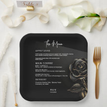 Elegante Rosa Boda negro y oro