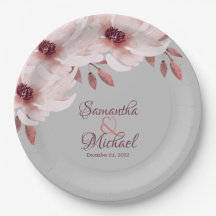 Elegante rosado Burgundy Floral Rust deja Boda