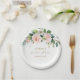 Plato De Papel Elegante Rubor Watercolor Floral Bridal Shower (Wedding)