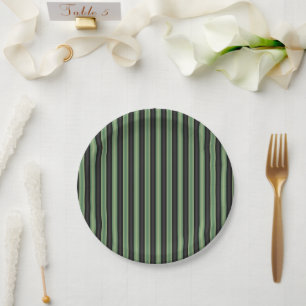 Plato De Papel Elegante Sabor de Oliva Vintage Verde Negro 3D Str
