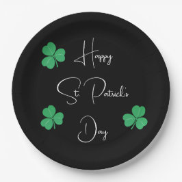Plato De Papel Elegante San Patrones Día Shamrock