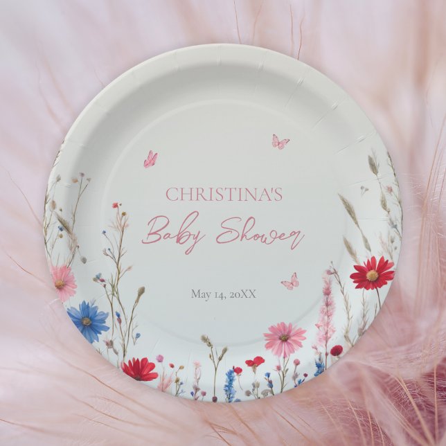 Plato De Papel Elegante signo de bienvenida de flor silvestre de  (Subido por el creador)
