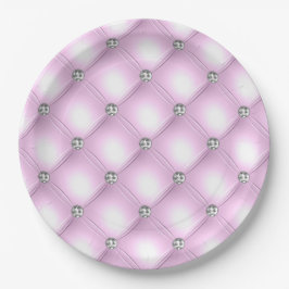 Plato De Papel Elegante Sparkle Purple Tufted Bling Glam Boda