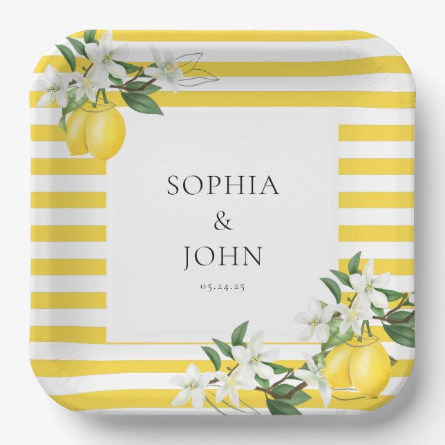 Plato De Papel Elegante Squeeze Bridal Shower (Anverso)