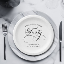 Elegante Swirly Calligraphy 40 Fiesta de cumpleaño