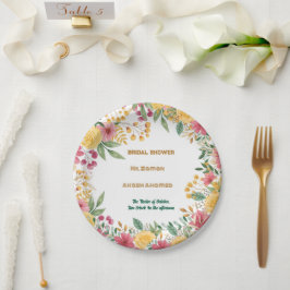 Plato De Papel Elegante Tarjeta de Invitación de Regadera de Boda