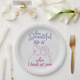 Plato De Papel Elegante Te Ama Por El día de San Valentín