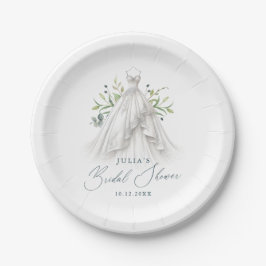 Plato De Papel Elegante vestido de novia regalo de boda