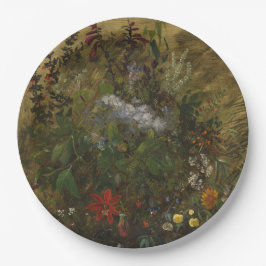 Plato De Papel Elegante Vintage Dark Floral