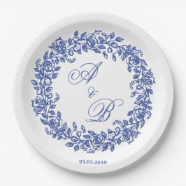 Plato De Papel Elegante Vintage Francés Dorado Floral 