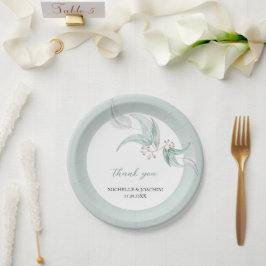 Plato De Papel Elegante y bello Eucalyptus Watercolor Art