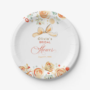 Plato De Papel Elegante y Caprichoso Bridal Shower de Otoño