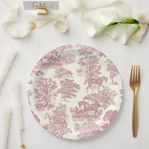 Plato De Papel Elegante y elegante Moda de caballos rosados de ca