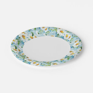 Plato De Papel Elegante y luminoso patrón floral 2