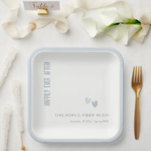 Elegante y minimalista Pastel Dusky Blue Hearts Bo