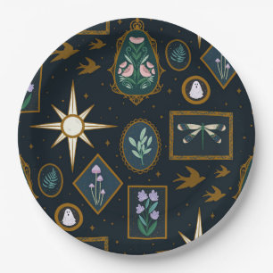 Plato De Papel Elegantes Estrellas Celestiales Whimsigoth de Hall