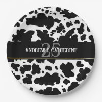 Elegantes lugares de vacas imprimen aniversario de