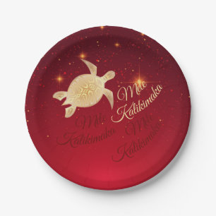 Plato De Papel Elegantes Navidades de Hawái