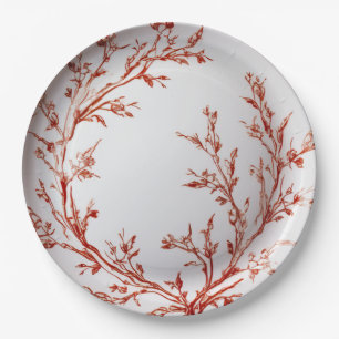 Plato De Papel Elegantes Navidades de Red Toile