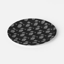 Plato De Papel Elegantes Navidades de Santa Tipografía en blanco