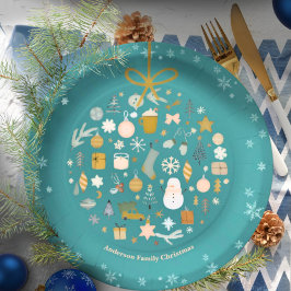 Plato De Papel Elegantes Navidades Fiesta festividad festividad M