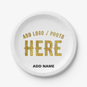 PLATO DE PAPEL ELEGANTES PERSONALIZABLES BLANCOS MODERNOS VERIFIC