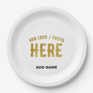 PLATO DE PAPEL ELEGANTES PERSONALIZABLES BLANCOS MODERNOS VERIFIC