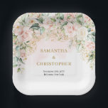 Plato De Papel Elegantes rosas rosa claro boda verde y dorado<br><div class="desc">Las ruidosas placas Rubor rosadas, Eucalyptus y Gold Boda Paper Plates exudan elegancia y encanto, convirtiéndolas en una elección perfecta para una sofisticada y romántica celebración boda. Estos platos ofrecen una bonita combinación de rosas rosas rosas negras, hojas de eucalipto refrescantes y elegantes acentos dorados que le confieren un toque...</div>