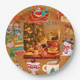 Plato De Papel elementos de Navidad