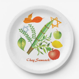 Plato De Papel Elementos de Sukkot