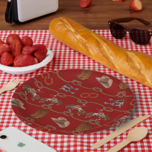 Plato De Papel Elementos esenciales para una fiesta de vaquero
