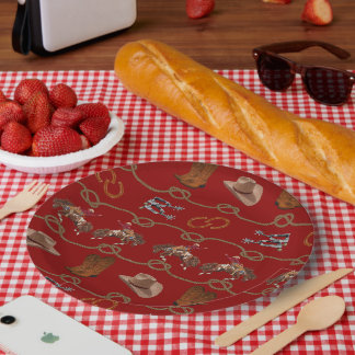 Plato De Papel Elementos esenciales para una fiesta de vaquero