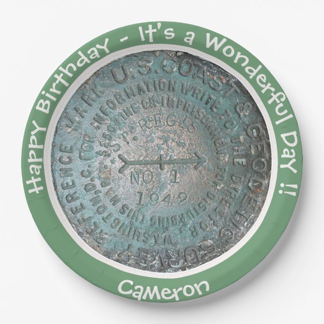 Plato De Papel Elementos Fiestas de referencia de la montaña de S (Anverso)