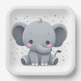 Plato De Papel Elephant 