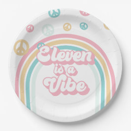 Plato De Papel Eleven es una Vibra Retro Arcoíris de Verano