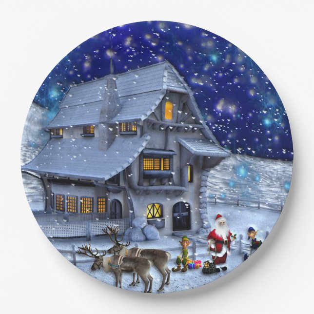 Plato De Papel Elf de Santa Rudolph con espoleta (Anverso)